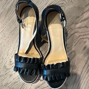 Michael Kors almost brand new black wedge shoes.